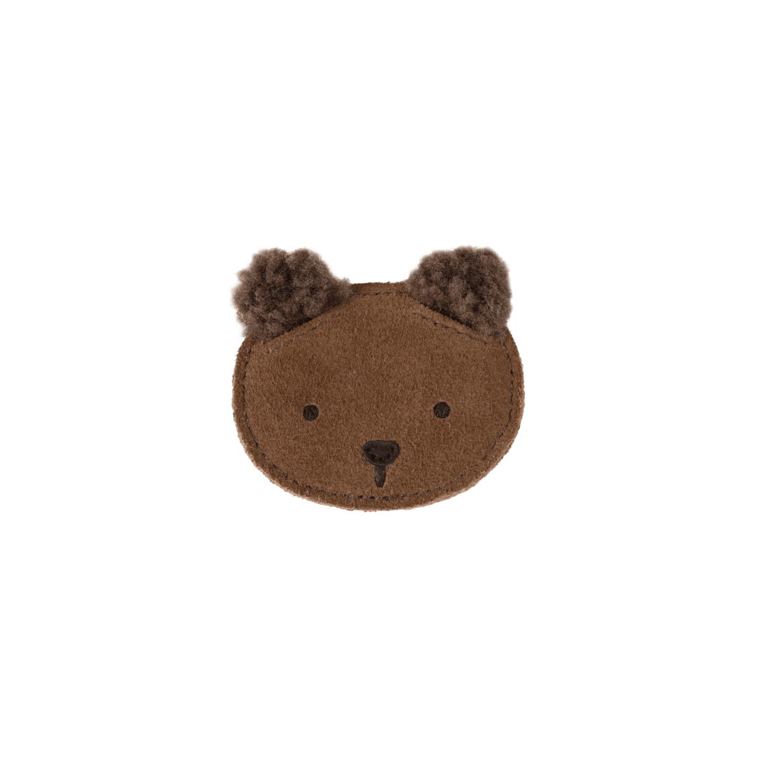 Pouty Clip | Fluffy Bear | Teddy Brown Suede