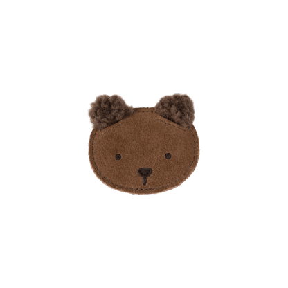 Pouty Clip | Fluffy Bear | Teddy Brown Suede