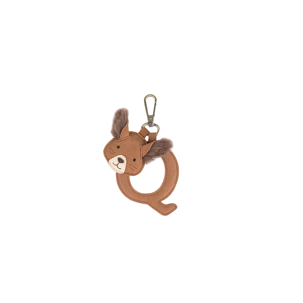 Alphabet Keychain Large | Q | Walnut Nubuck