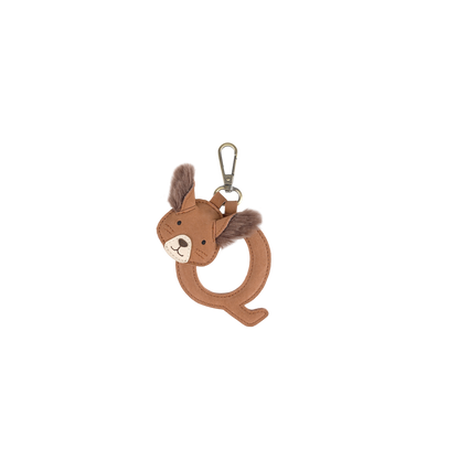 Alphabet Keychain Large | Q | Walnut Nubuck