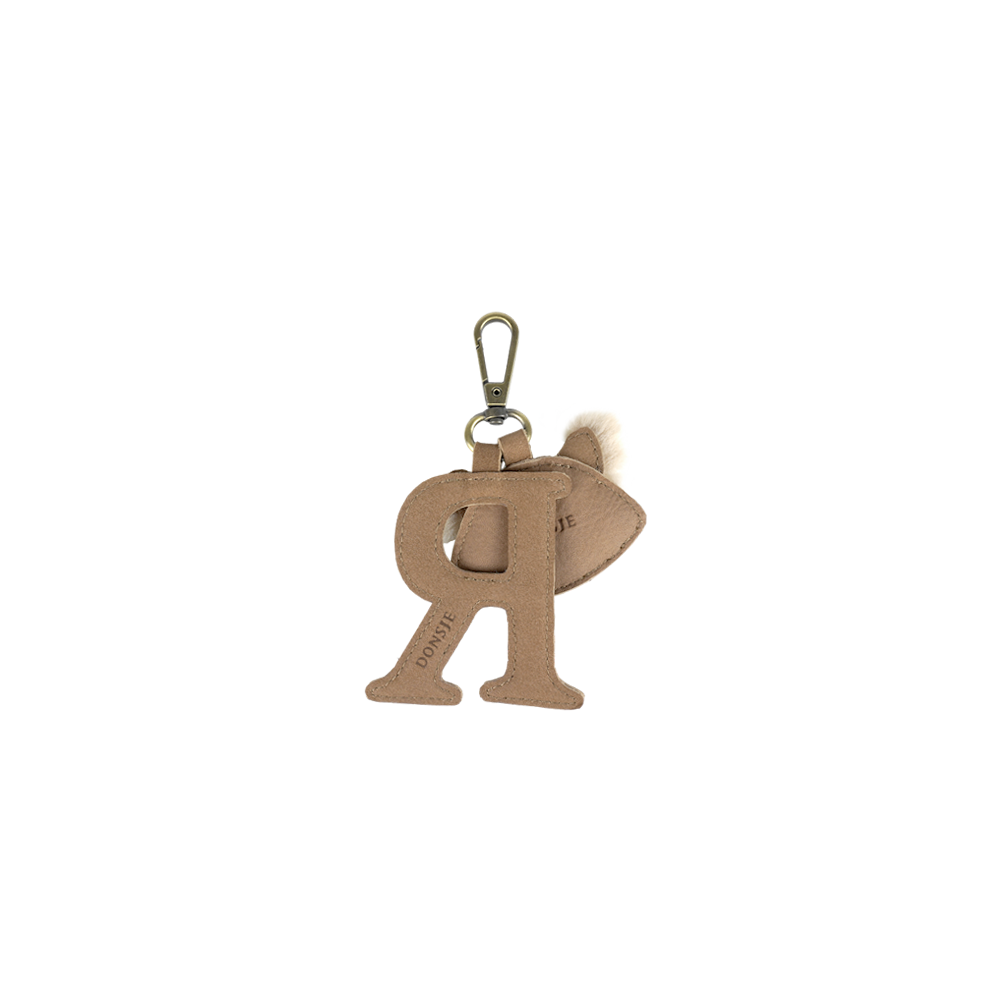 Alphabet Keychain Large | R | Truffle Nubuck