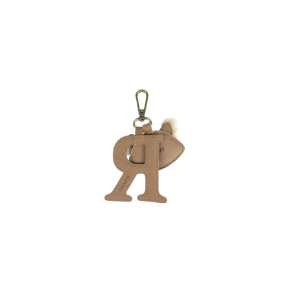 Alphabet Keychain Large | R | Truffle Nubuck