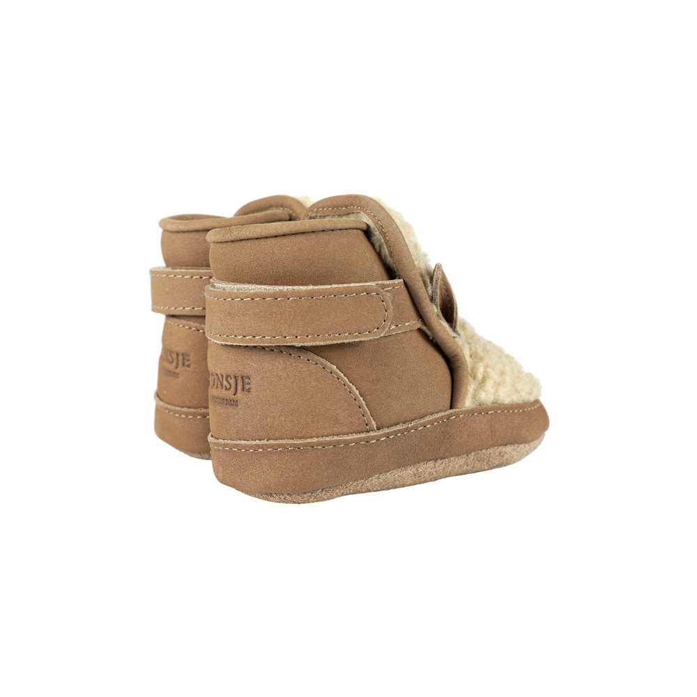 Richy Booties | Alpaca | Beige Curly Faux Fur
