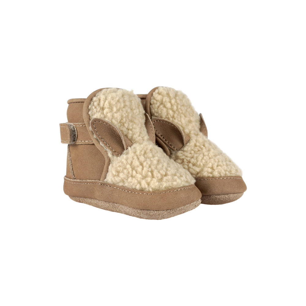 Richy Booties | Alpaca | Beige Curly Faux Fur