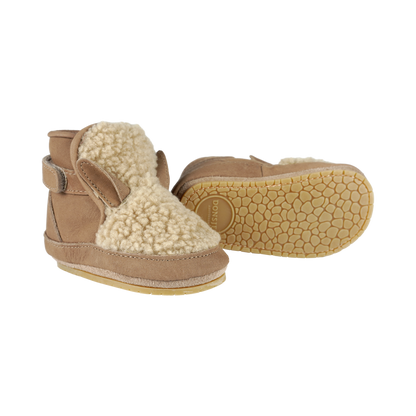 Richy Booties | Alpaca | Beige Curly Faux Fur