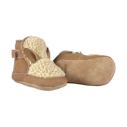 Richy Booties | Alpaca | Beige Curly Faux Fur