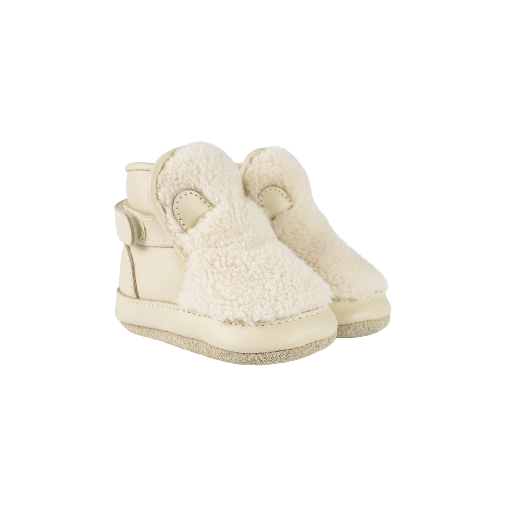 Richy Booties | Polar Bear | Off White Curly Faux Fur