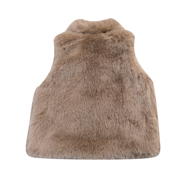 Roswita Gilet | Taupe Teddy