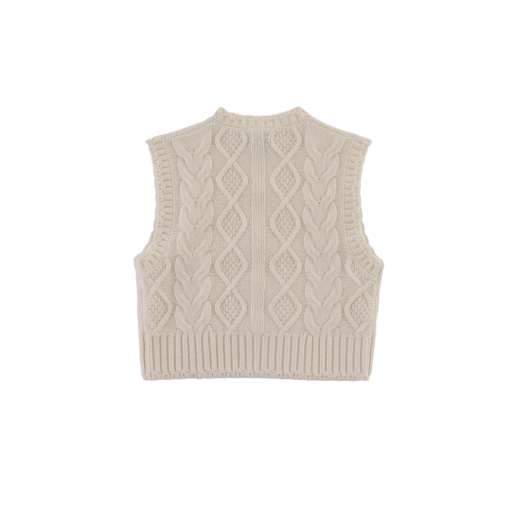 Landien Merino Wool Vest | Crispy White