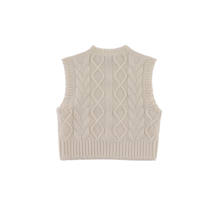 Landien Merino Wool Vest | Crispy White