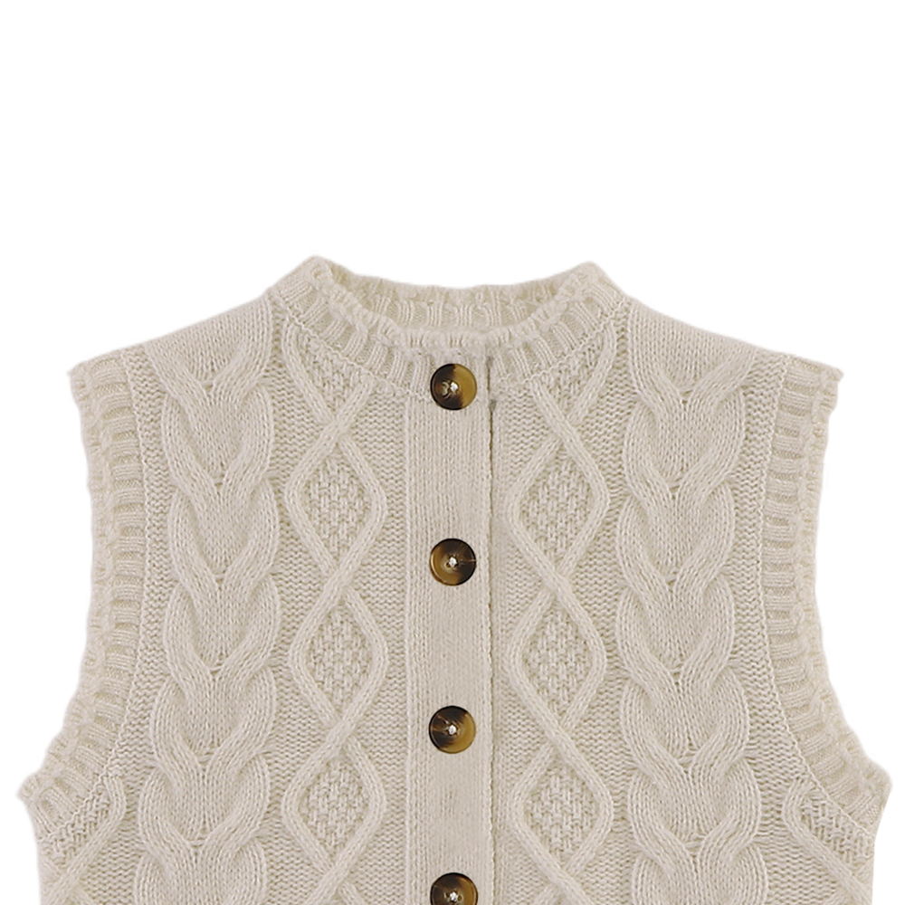 Landien Merino Wool Vest | Crispy White