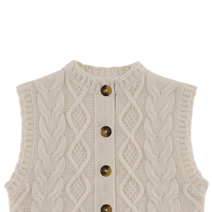 Landien Merino Wool Vest | Crispy White