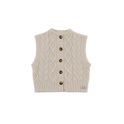 Landien Merino Wool Vest | Crispy White