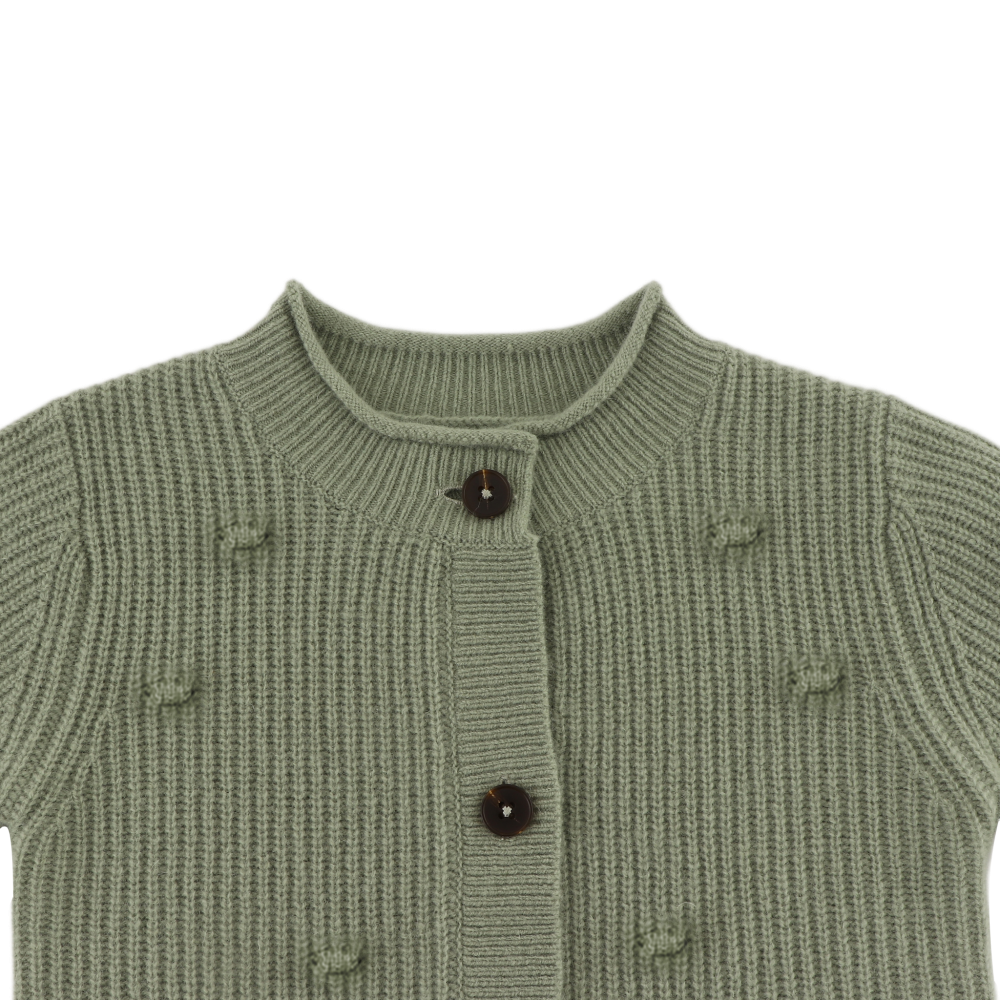 Marloes Merino Wool Cardigan | Desert Green