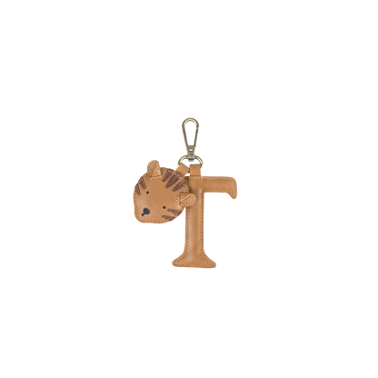 Alphabet Keychain Large | T | Camel Classic Leather
