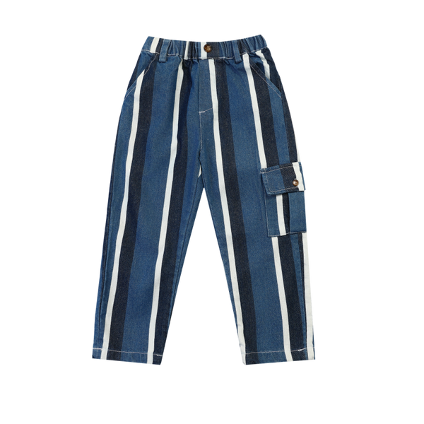 Theoule Trousers | Vintage Blue - White Striped