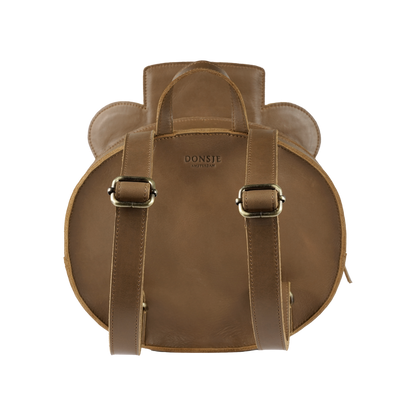 Tishi Schoolbag | Bear | Cognac Classic Leather