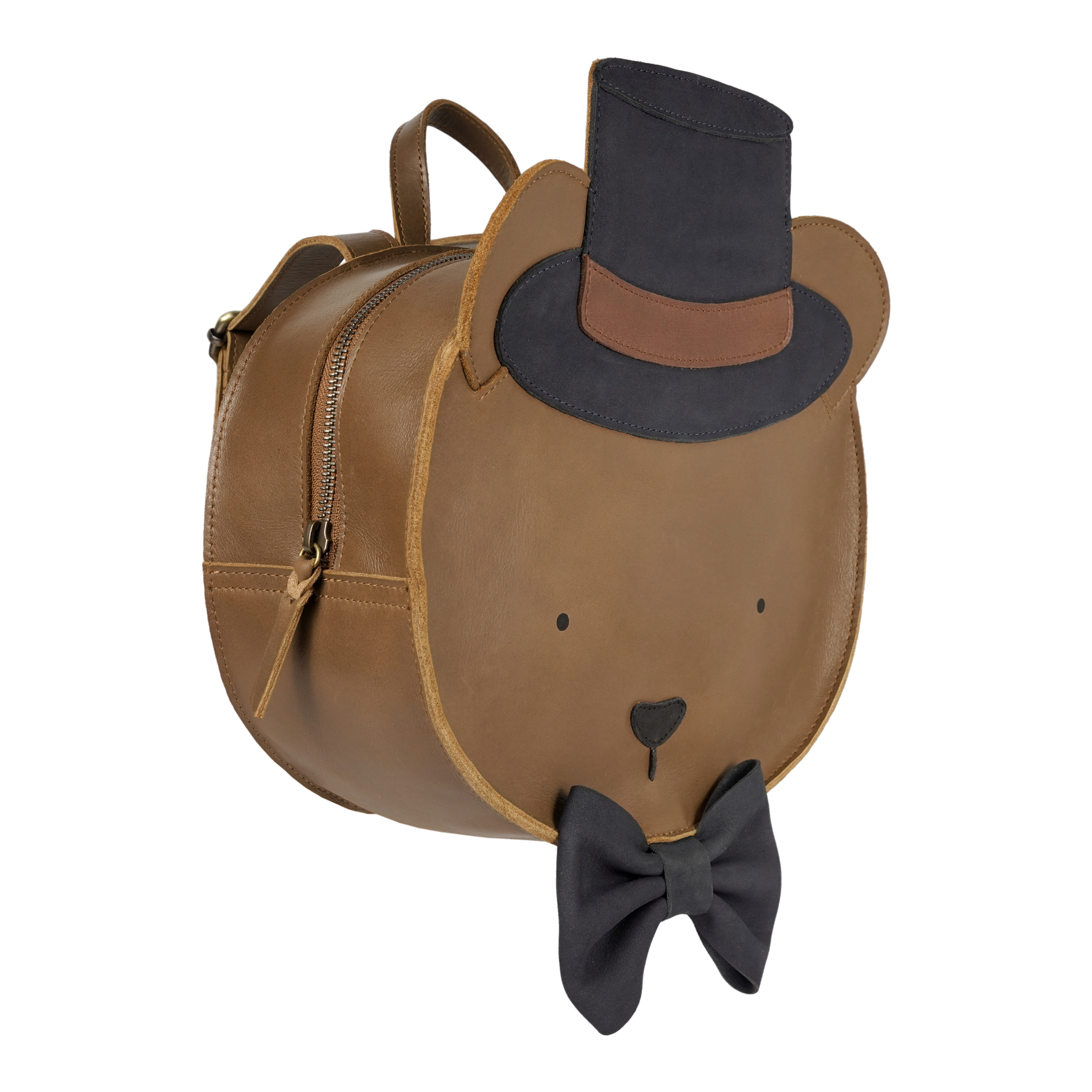 Tishi Schoolbag | Bear | Cognac Classic Leather