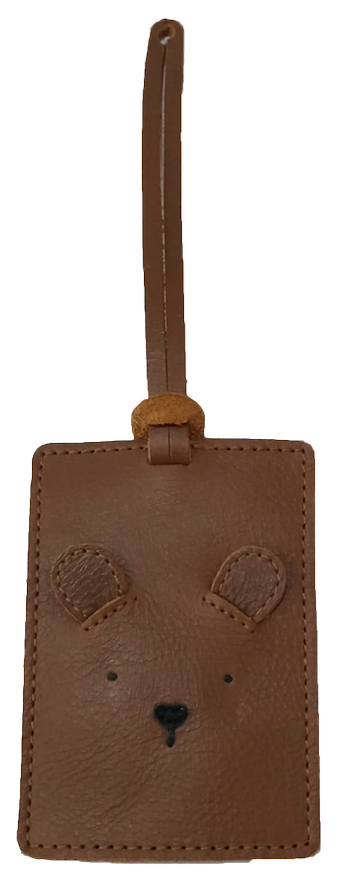 Travel Tag | Bear | Smoke Leather