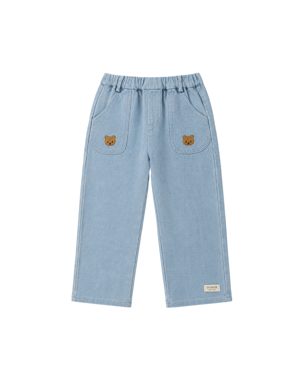 Kassim Denim Trousers | Bear | Ice Blue