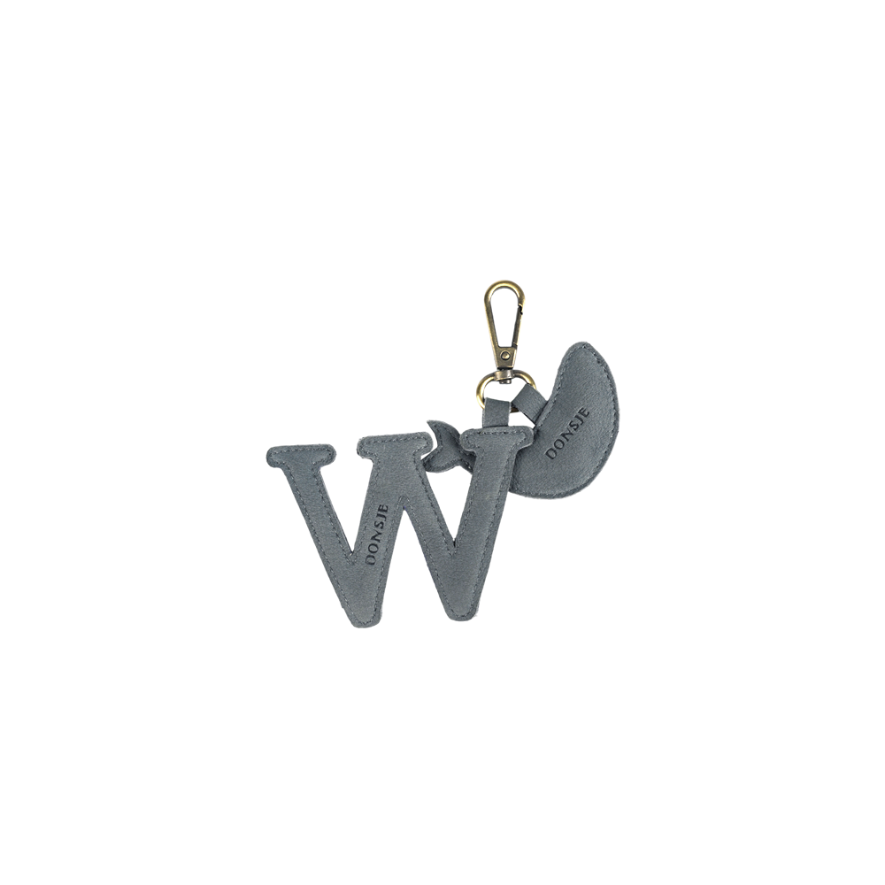 Alphabet Keychain Large | W | Petrol Nubuck