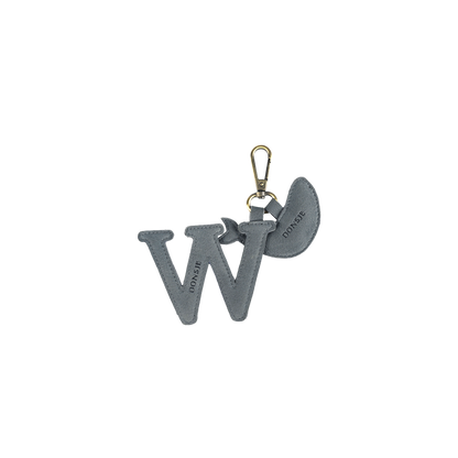 Alphabet Keychain Large | W | Petrol Nubuck