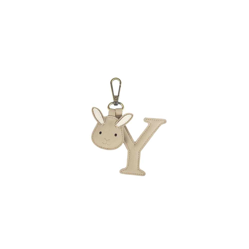 Alphabet Keychain Large | Y | Taupe Nubuck