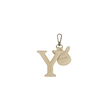 Alphabet Keychain Large | Y | Taupe Nubuck