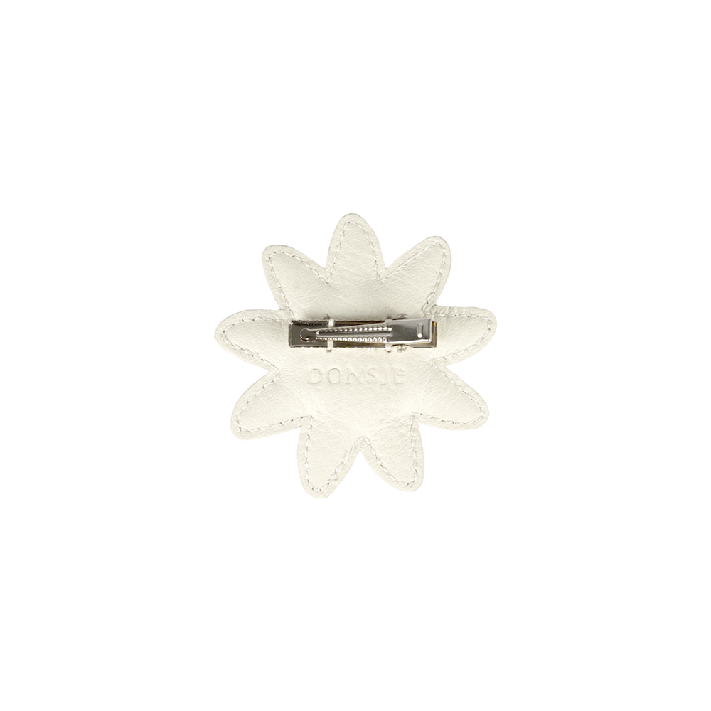 Zaza Fields Hairclip | Daisy | Off White Leather