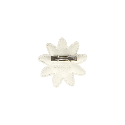 Zaza Fields Hairclip | Daisy | Off White Leather