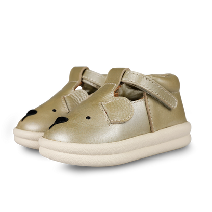 Zilpa Shoes | Bear | Champagne Metallic Leather