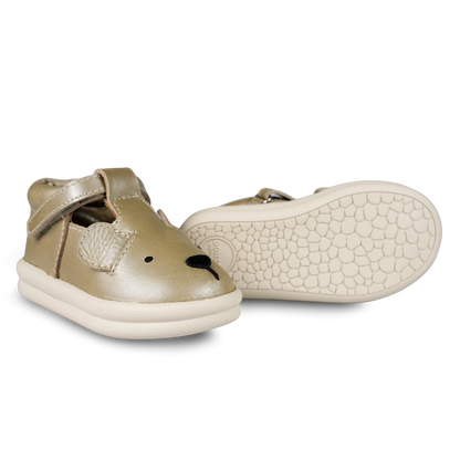 Zilpa Shoes | Bear | Champagne Metallic Leather