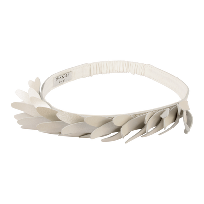 Bola Headband | Off White Metallic Leather