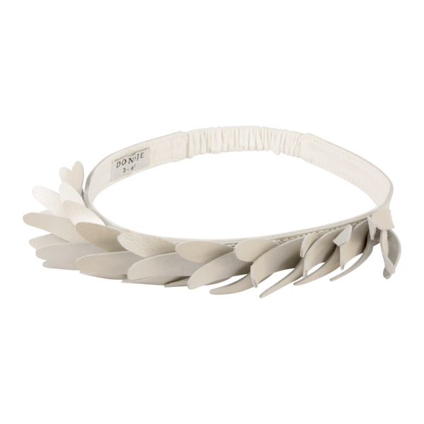 Bola Headband | Off White Metallic Leather