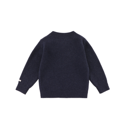 Denn Merino Wool Sweater | Snowman | Blue Marine Melange