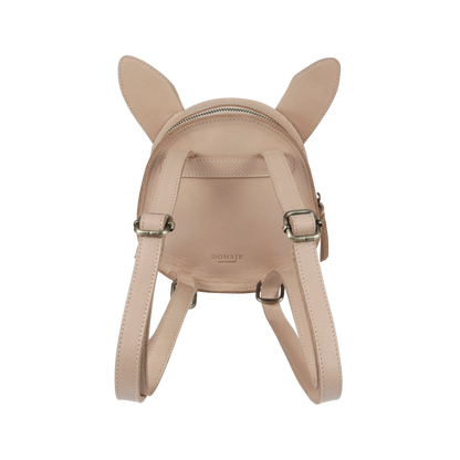 Kapi Exclusive Backpack | Fluffy Bunny | Light Rust Leather