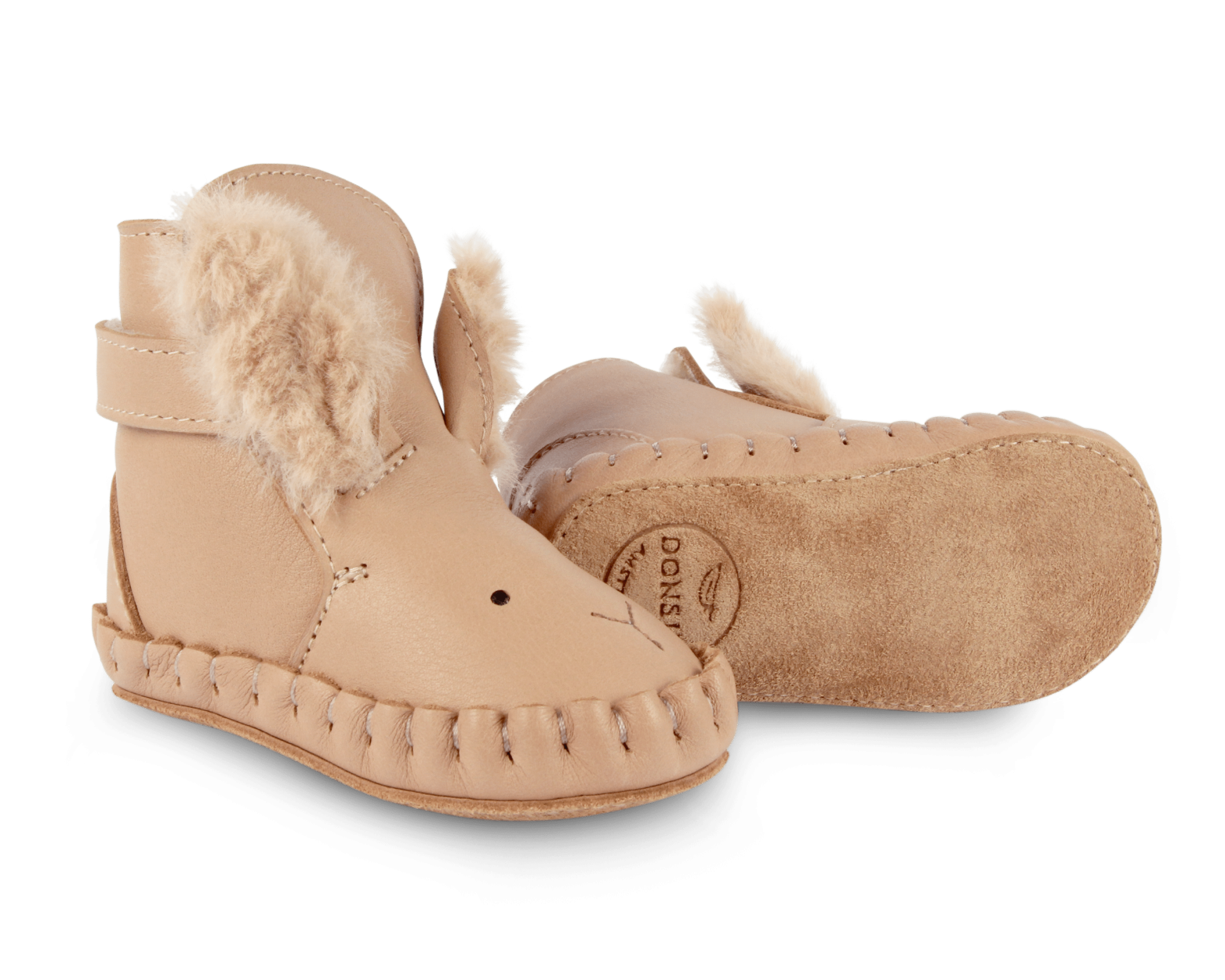 Kapi Exclusive Booties | Fluffy Bunny | Light Rust Leather