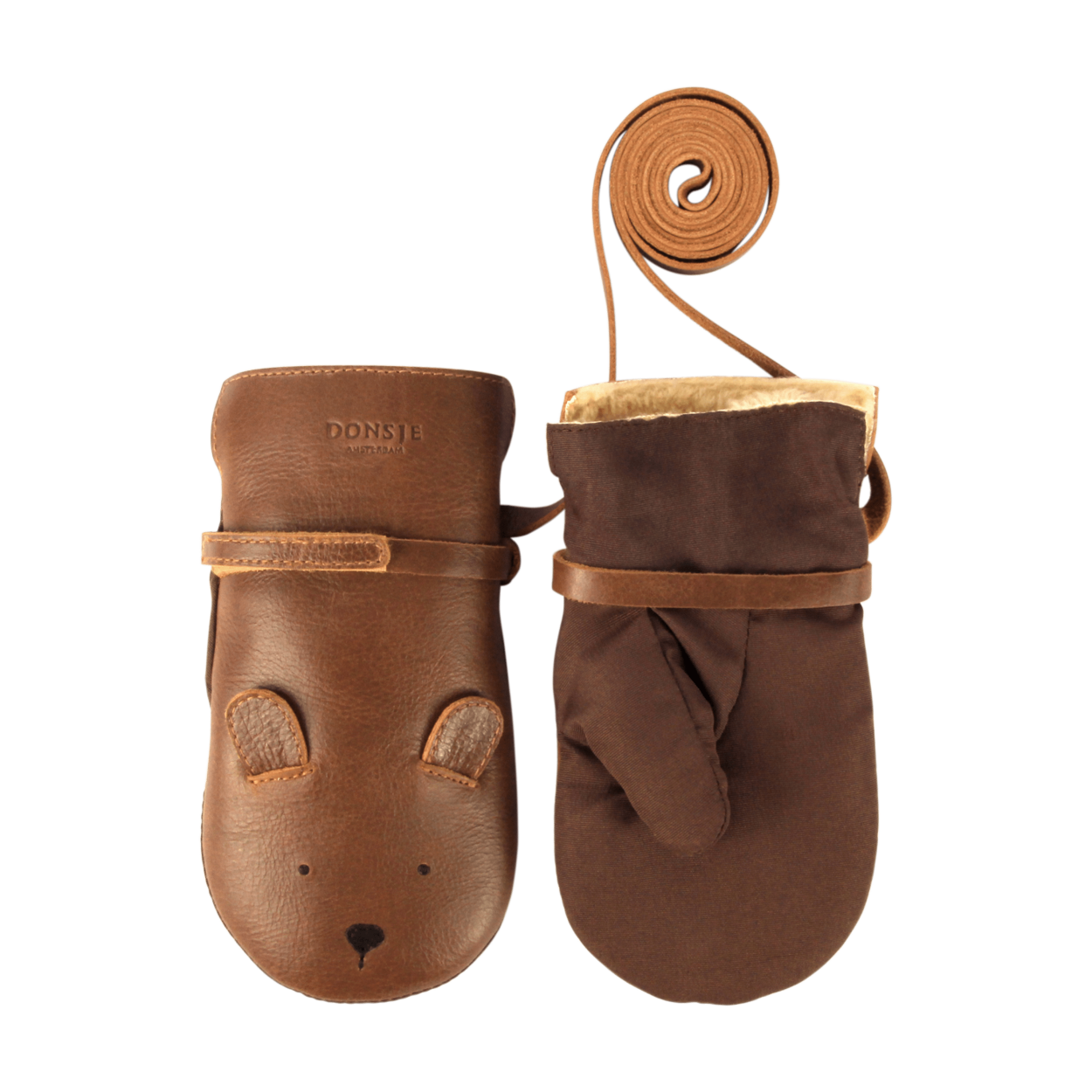 Kapi Classic Mittens | Bear | Cognac Classic Leather