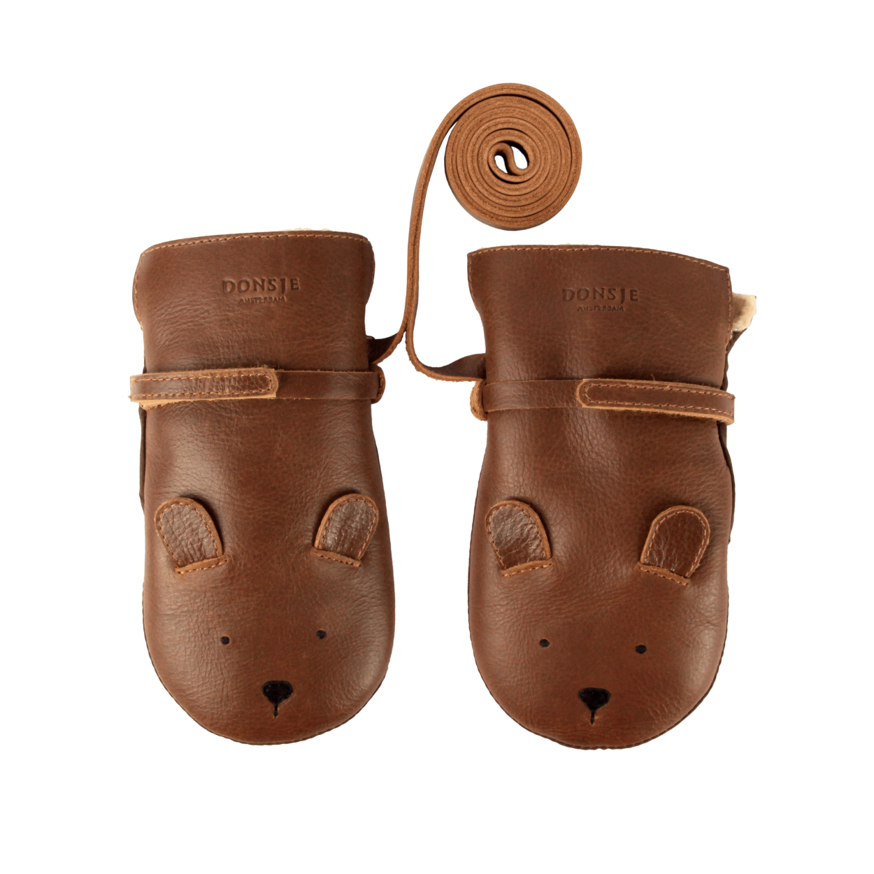 Kapi Classic Mittens | Bear | Cognac Classic Leather