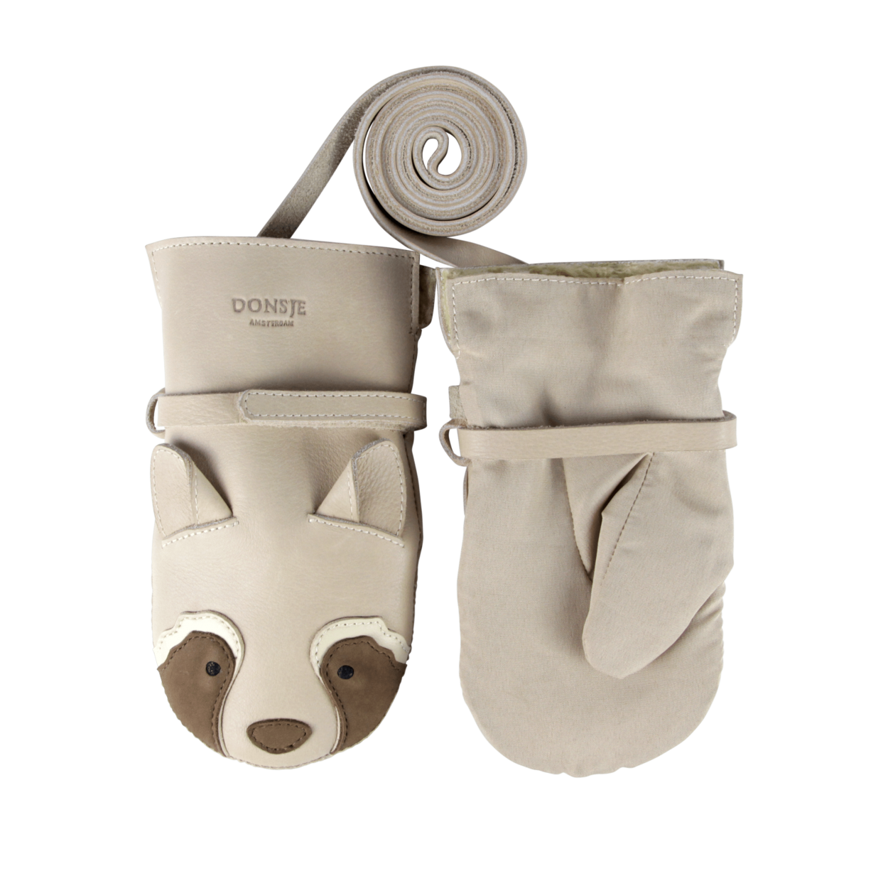 Kapi Special Mittens | Raccoon | Ivory Classic Leather