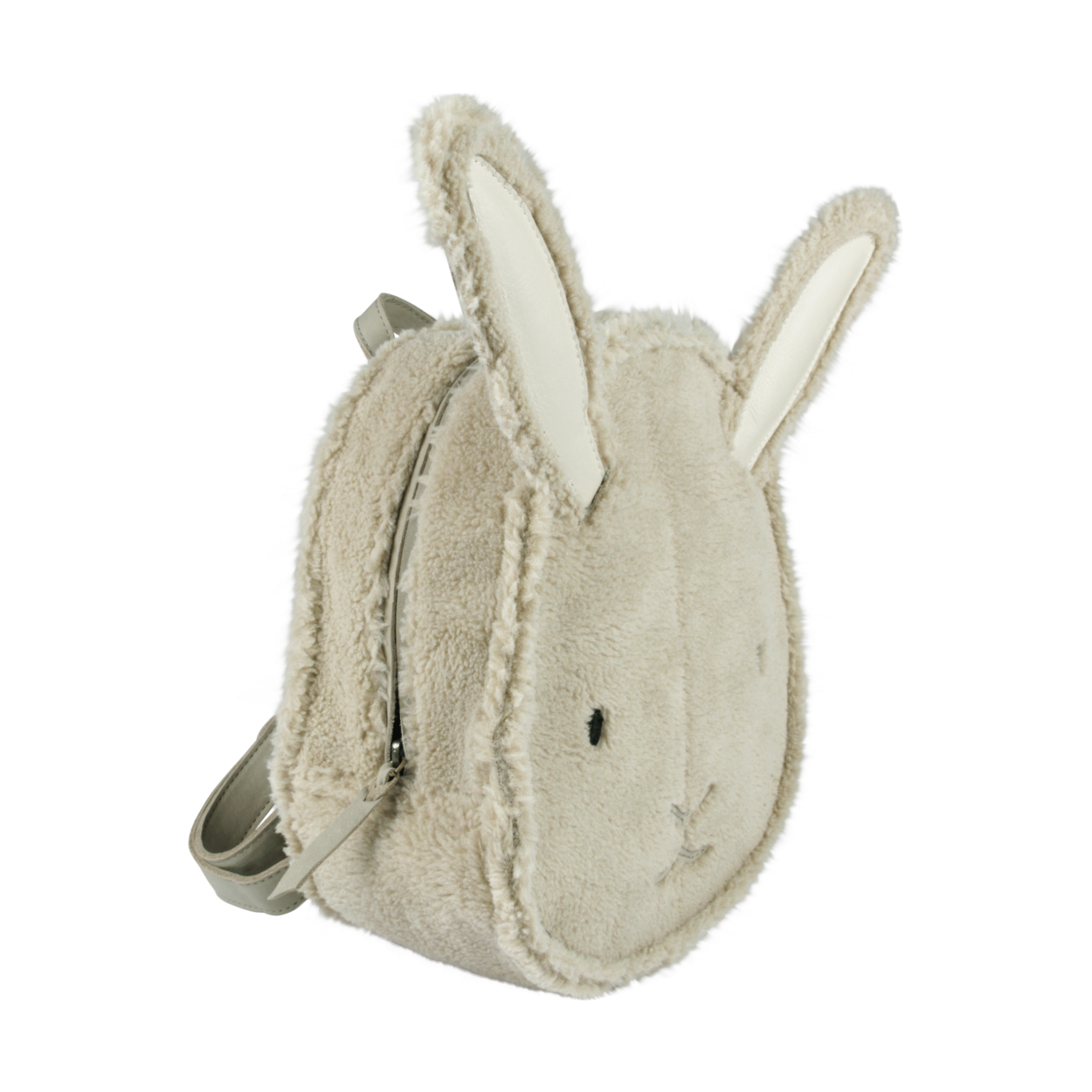 Paui Schoolbag | Bunny | Beige Curly Faux Fur