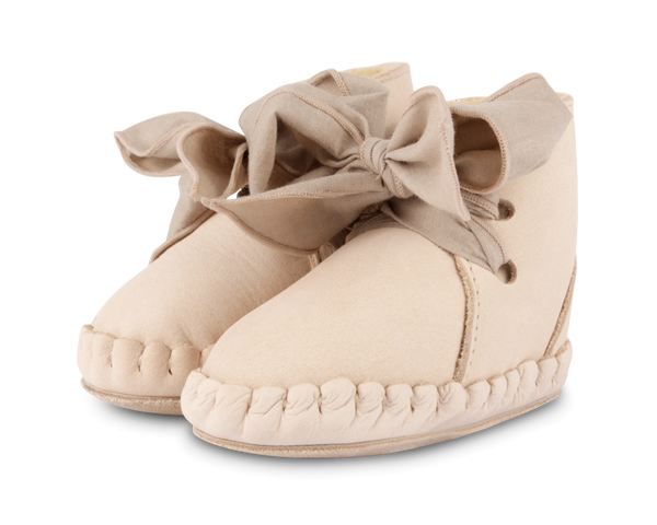 Pina Organza Booties | Powder Nubuck + Mocha Cotton