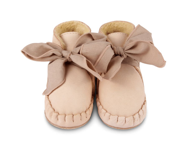 Pina Organza Booties | Powder Nubuck + Mocha Cotton
