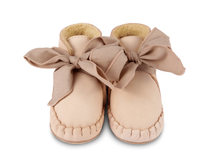 Pina Organza Booties | Powder Nubuck + Mocha Cotton