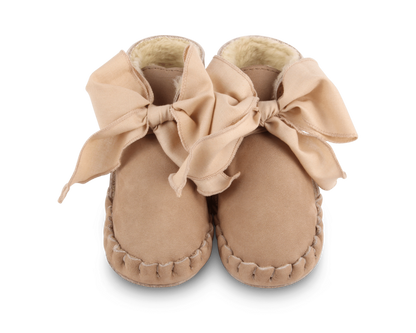 Pina Organza Booties | Truffle Nubuck + Cedar Cotton