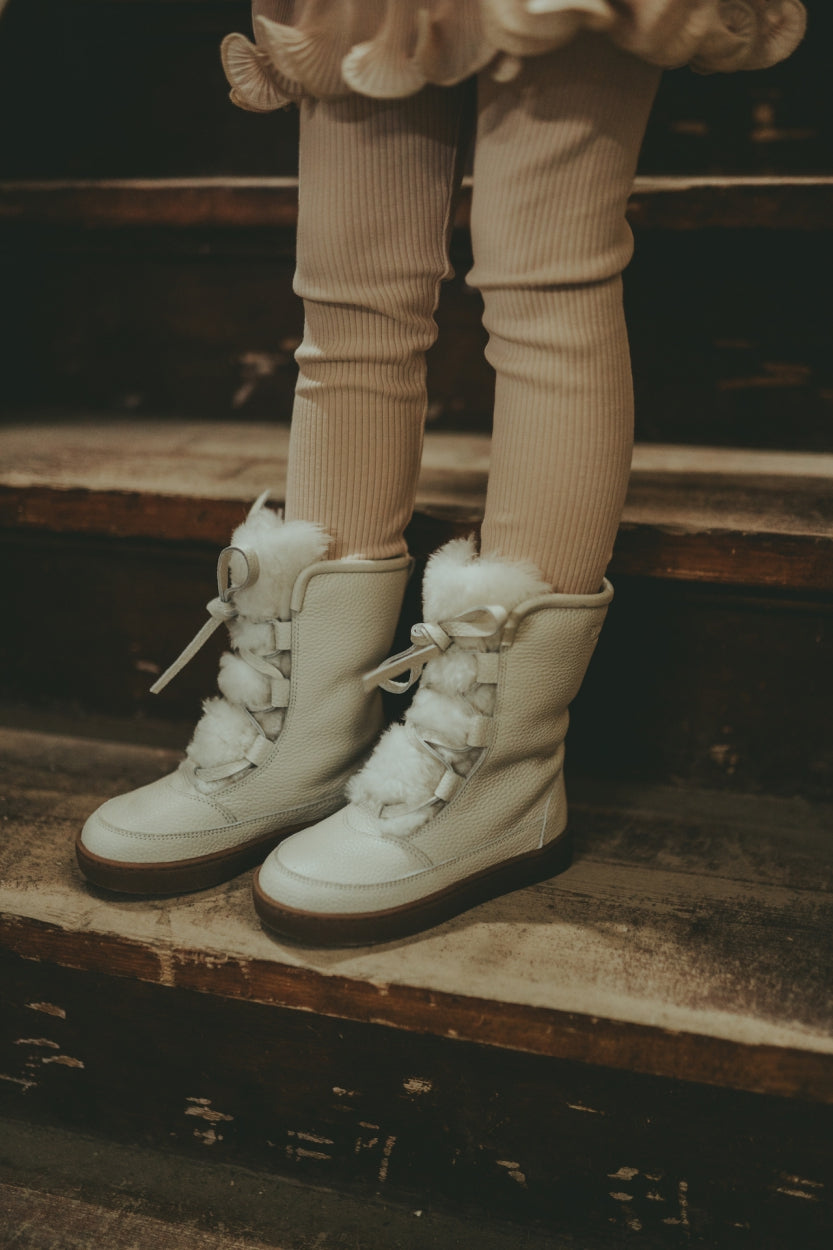 Sonny Boots | Off White Leather