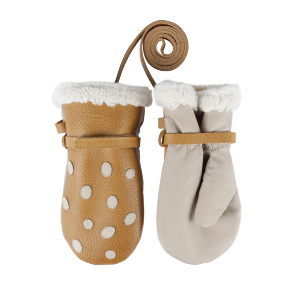 Wald Mittens | Mushroom | Toast Grain Leather